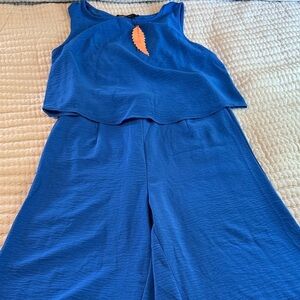 NWT Blue Wide Leg Lightweight Matching Set